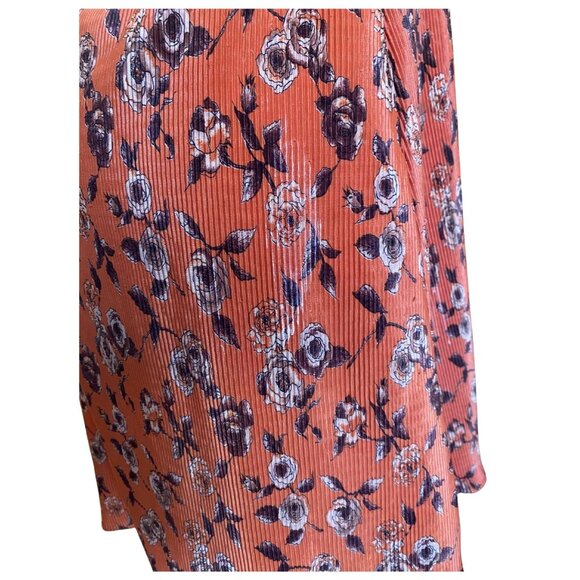 Floral Sleeveless Dress - Orange and Black - Picture 5 of 12
